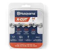 Husqvarna X-Cut S93G 14 Inch Chainsaw Chain, 3/8" Pitch, .050" Gauge, 52 Drive Link Chainsaw Blade Replacement, Pre-Stretched and Low Kickback, Gray