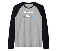 Hussy Boy for Girlfriend or Wife Raglan Baseball Tee