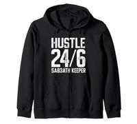 Hustle 24/6 Sabbath Keeper Resting Day Seventh Day Adventist Zip Hoodie