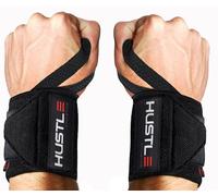 Hustle Athletics Wrist Wraps for Weightlifting - 18" & 12" Premium Wrist Support Weight Lifting Wraps to Lift Heavier & Train Harder - Heavy Duty Powerlifting & Bench Press Gym Straps for Men & Women