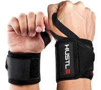 Hustle Athletics Wrist Wraps for Weightlifting - 18" & 12" Premium Wrist Support Weight Lifting Wraps to Lift Heavier & Train Harder - Heavy Duty Powerlifting & Bench Press Gym Straps for Men & Women