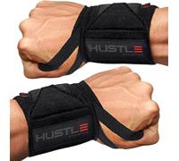 Hustle Athletics Wrist Wraps for Weightlifting - USPA Approved, Best Gym Wrist Straps for Weightlifting Wrist Support for Powerlifting, Bodybuilding & Strength Training - Thumb Loop for Men & Women