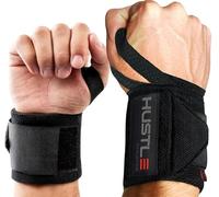 Hustle Athletics Wrist Wraps for Weightlifting - USPA Approved, Best Gym Wrist Straps for Weightlifting Wrist Support for Powerlifting, Bodybuilding & Strength Training - Thumb Loop for Men & Women