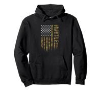 Hustle Camouflage Patriotic US American Flag Pullover Hoodie