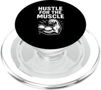Hustle For The Muscle Gym Motivation Mascot Art PopSockets PopGrip for MagSafe