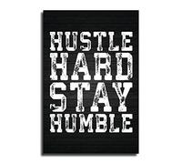Hustle Hard Stay Humble Inspirational Quotes Wall Art Fitness Posters for Home Gym Poster Decorative Painting Canvas Wall Art Living Room Posters Bedroom Painting 24x36inch(60x90cm)