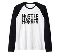 Hustle Harder Raglan Baseball Tee