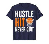 Hustle Hit Never Quit Basketball T-Shirt