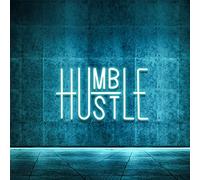 Hustle LED Neon Sign for Wall Decor, Words LED Neon Lights Party Decorations, USB Powered Switch LED Neon Lights Brightness Adjustable for Office Room, Man Cave, Gamer Room Decor (Hustle (Blue))