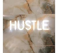 Hustle LED Neon Signs, Novelty Light Wall Art Decorative Wall Hanging Sign for Bedroom Party Home Decor USB Powered Night Light