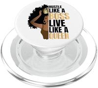 Hustle Like a Boss Live Like a Queen Black Lady Curly Afro PopSockets PopGrip for MagSafe