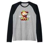 Hustle More Teddybear Money Vibes for Entrepreneurs Raglan Baseball Tee