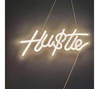 HUSTLE Neon Signs for Wall Decor, Hustle Words LED Neon Lights for Bedroom Man Cave Dorm Gym Room Office Room, USB Powered, Humble Led Neon Light Sign for Party Decorations (Hustle2)