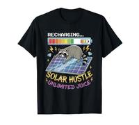Hustle Raccoon Funny Solar Power Renewable Energy T-Shirt