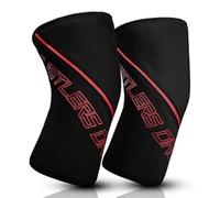 Hustlers Only 7MM Gym Knee Sleeves for Powerlifting, Weightlifting Double Ply Knee Sleeves for Support, knee Pian Relief and Protection Heavy Duty Pair for Strongman and Women (Black/Red, XXXL)