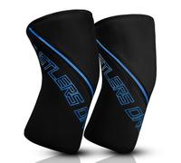 Hustlers Only 7MM Gym Knee Sleeves for Powerlifting, Weightlifting Double Ply Knee Sleeves for Support, knee Pian Relief and Protection Heavy Duty Pair for Strongman and Women (Black/Blue, XXXL)