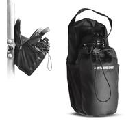 Hustlers Only Magnetic Bag for Gym, PU Rubber Coated 600D Polyester Magnetic Gym Bag for Running, Lockable Protection, Side Stretch Pockets for Phone & Keys Sling Water Bottle Bag Black