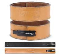 HUSTLERS ONLY Weight Lifting Belt for Men with Lever Buckle Genuine Leather Gym Belt for Deadlift, Power Lifting, Workout Belt 10mm thickness for Back Support, Lifting Belt for Women - M, Brown