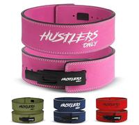 HUSTLERS ONLY Weight Lifting Belt with Lever Buckle Genuine Leather Gym Belt for Deadlift, Power Lifting, Bodybuilding, Workout Belt 10mm Thickness Back Support Lifting Belt for Men & Women (Pink, XL)