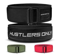 Hustlers only Weight Lifting Belt with Quick Locking for Bodybuilding, Powerlifting, Cross Training and Deadlift Back Support Bellt with adjustabale Metal Buckel for Men and Women (Black, L)