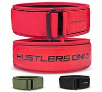Hustlers only Weight Lifting Belt with Quick Locking for Bodybuilding, Powerlifting, Cross Training and Deadlift Back Support Bellt with adjustabale Metal Buckel for Men and Women (Red, M)