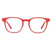 HUSTLR Lenskart Zero Power Bluecut LB E14058-W Anti-Glare Square Full Brim Computer Eyeglasses for Men Women Medium, Flame, Medium