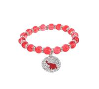 HUSURU Metal Red Elephant Social Delta Bracelet DST Greek Letter Soror Member Service Lady Gift Jewelry Elegant