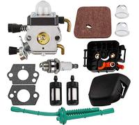 HUSWELL FS45 FS55 Carburetor for STIHL FS38 FS45 FS46 FS55 KM55 HL45 FS45L FS45C FS46C FS55C FS55R C1Q-S97 String Trimmer Weed Eater w Air Filter Cover & Housing Fuel Line Kit
