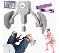 Husyop Thigh Master 0-110 lbs Adjustable Resistance Inner Thigh Exercise & Pelvic Floor Exerciser Kegel Trainer Pro with Leg Straps, Hip Toner for Women & Men (Gray)