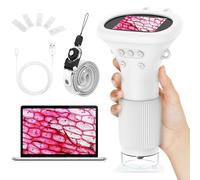 HUTACT Kids Portable Microscope with 2'' Screen - 1000X Digital Handheld Microscope with Prepared Slides Kit, Christmas Birthday Gifts for Kids All Age