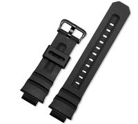 HUTBUVEAW 16mm High Grade Rubber Wrist Strap For Casio G-Shock AW- 591/590/AWG-M100/101/G-7700 Replacement Watch Band Man Black Bracelet(Black bk)