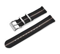 HUTBUVEAW 18/20/22mm Quick Release Single-layer Woven Nylon Watch Strap Two Piece Military Ballistic Fabric Replacement Premium Watchband(Black and Khaki,22mm)