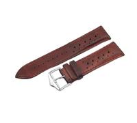 HUTBUVEAW 18mm 20mm 22mm 24mm Vintage Handmade Discoloration Genuine Leather Watch Strap Black Blue Brown Gray Watchbands For Men's Watch(Red,18mm)