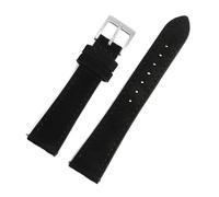 HUTBUVEAW 18mm 20mm 22mm Vintage Genuine Suede Cowhide Watch Strap Handmade Watch Band Gray Black Tan Quick Release Bracelet For Men(Black,20mm)