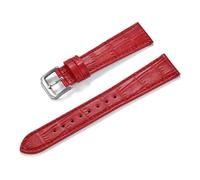 HUTBUVEAW Classic Bamboo Leather Watch Strap 16/18/19/20/21/22mm Quick Release Watchbands Unisex Smart Leather Wristbands(Red,19mm)