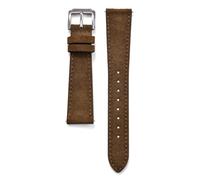 HUTBUVEAW Classic Suede Leather Watch Band Vintage Leather Watch Strap 18mm 19mm 20mm 22mm Quick Release Watchbands(Brown-Silver Buckle,19mm)