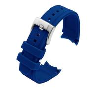 HUTBUVEAW Curved End Silicone Rubber Watch Strap For Water Ghost For Citizen For Tissot For Seiko 20MM 22MM Men Sport Wristband Universal Belt(Blue,23mm)