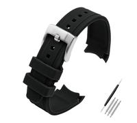 HUTBUVEAW Curved End Silicone Rubber Watch Strap For Water Ghost For Citizen For Tissot For Seiko 20MM 21MM 22MM 24MM Men Sport Wristband Universal Belt(Black,21mm)