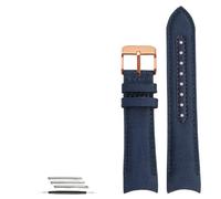 HUTBUVEAW Curved End Watchband For Omega Seamaster 300 Watchband Nylon Canvas Wrist Bracelet For Seiko For Water Ghost Straps 20mm 22mm(Blue RG clasp,20mm)