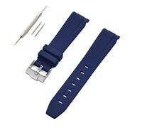HUTBUVEAW Curved Interface Rubber Strap Suitable For Omega X For S-watch Joint MoonSwatch 20mm Men Women Waterproof Bracelet(Blue)