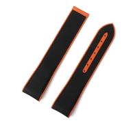 HUTBUVEAW Double Color Curved End Silicone Watchband 20mm Pink Beige Black Watch Strap For Omega X For Swatch Joint MoonSwatch For Seamaster(Orange)
