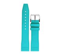 HUTBUVEAW FKM FluoroRubber Strap For IWC Big Pilot Mark Portugieser TOP GUN Men Quick Release Waterproof Sport Watch Band 20mm 21mm 22mm(Petronas Green,20MM_SILVER BUCKLE)