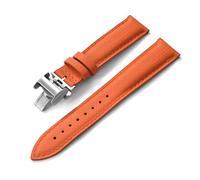 HUTBUVEAW FKM +Leather Rubber Sailcloth Strap 18mm 19mm 20mm 22mm Watch Bands Perfectly Matched With Any Brand Of Watch(Orange With Buckle,18mmx16mm)