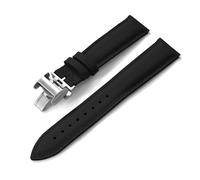 HUTBUVEAW FKM +Leather Rubber Sailcloth Strap 18mm 19mm 20mm 22mm Watch Bands Perfectly Matched With Any Brand Of Watch(Black With Buckle,18mmx16mm)