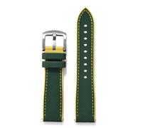 HUTBUVEAW FKM Nylon Sailcloth Watch Strap 18mm 20mm 22mm 24mm Quick Release For Omega X For Swatch MoonSwatch For Seiko Men Women(Green Yellow,18mm)