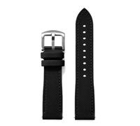HUTBUVEAW FKM Nylon Sailcloth Watch Strap 18mm 20mm 22mm 24mm Quick Release For Omega X For Swatch MoonSwatch For Seiko Men Women(All Black,22mm)