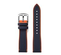 HUTBUVEAW FKM Nylon Sailcloth Watch Strap 18mm 20mm 22mm 24mm Quick Release For Omega X For Swatch MoonSwatch For Seiko Men Women(Blue Orange,18mm)