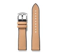 HUTBUVEAW FKM Nylon Sailcloth Watch Strap 18mm 20mm 22mm 24mm Quick Release For Omega X For Swatch MoonSwatch For Seiko Men Women(Khaki Black,24mm)