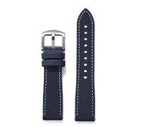 HUTBUVEAW FKM Nylon Sailcloth Watch Strap 18mm 20mm 22mm 24mm Quick Release For Omega X For Swatch MoonSwatch For Seiko Men Women(Navy Blue,22mm)