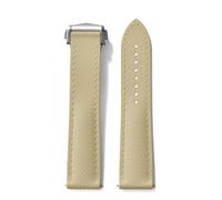 HUTBUVEAW FKM Rubber Watch Strap 20mm 22mm Folding Pin Buckle Quick Release For Omega X For Swatch MoonSwatch For Seiko(Khaki,22MM_SILVER BUCKLE)